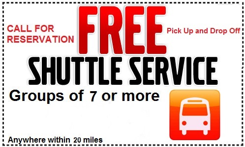 Free Shuttle Service for Groups of 7 or more